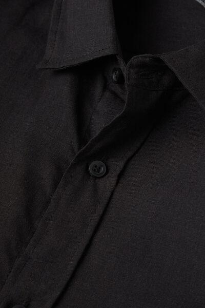 Black Linen Shirt, , large image number 4