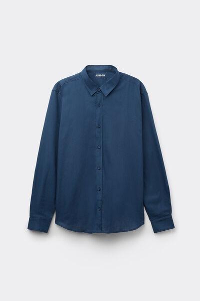 Blue Linen And Cotton Shirt, , large image number 2