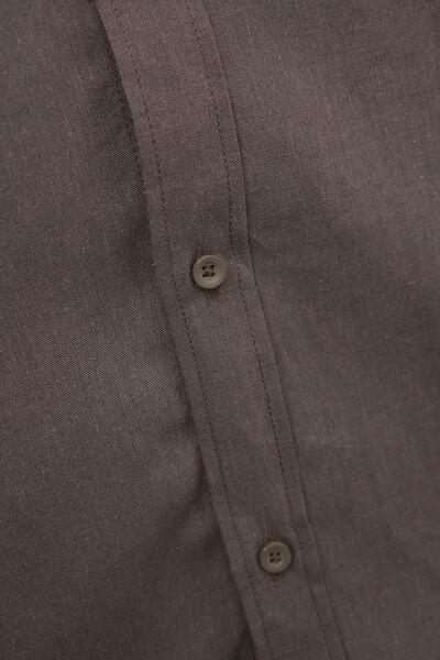 Brown Linen And Cotton Shirt, , large image number 4