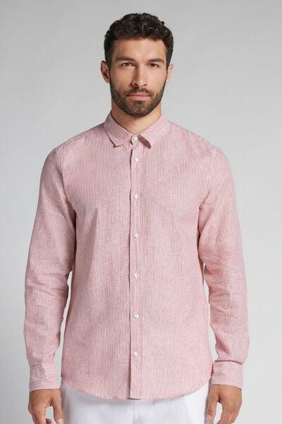 Red Linen And Cotton Shirt, , large image number 0