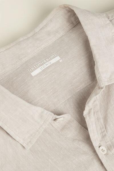 Ecru Linen And Cotton Shirt, , large image number 4