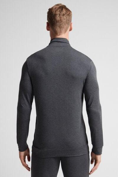 Grey Blend Zip-Up Sweatshirt, Dark Grey Blend, large image number 3