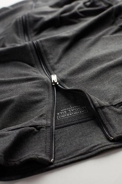 Grey Blend Zip-Up Sweatshirt, Dark Grey Blend, large image number 4