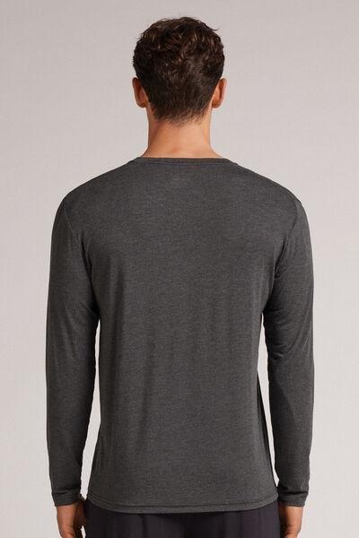 Grey Soft Silk Long-Sleeved Top, , large image number 3