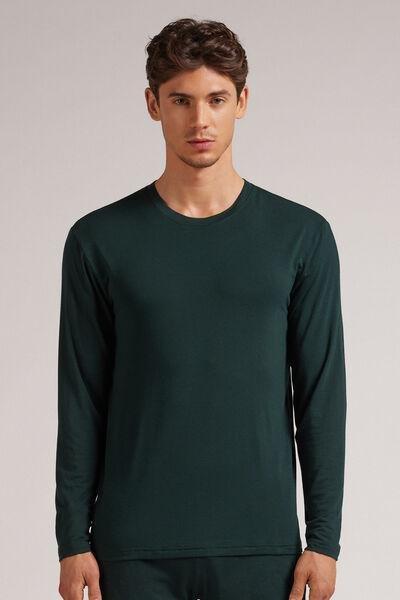 Green Soft Silk Long-Sleeved Top, , large image number 0