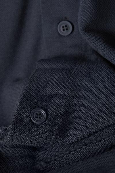 Blue Silk Modal Pique Shirt, Midnight Blue, large image number 4