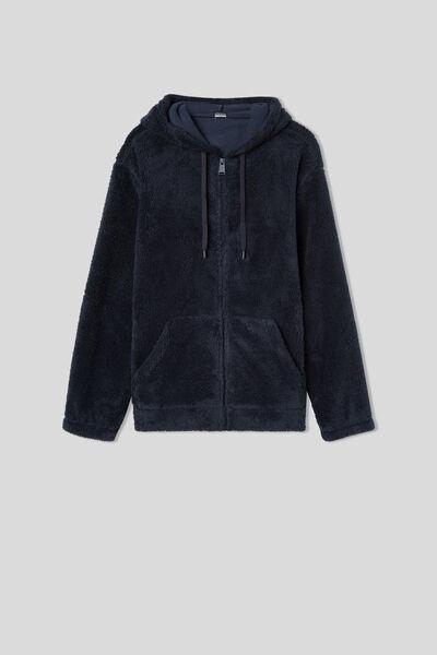 Blue Zip-Up Teddy Sweatshirt, , large image number 2