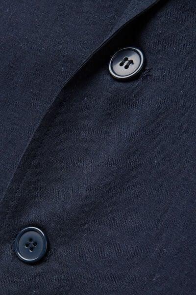 Blue Cotton And Linen Canvas Blazer, , large image number 3