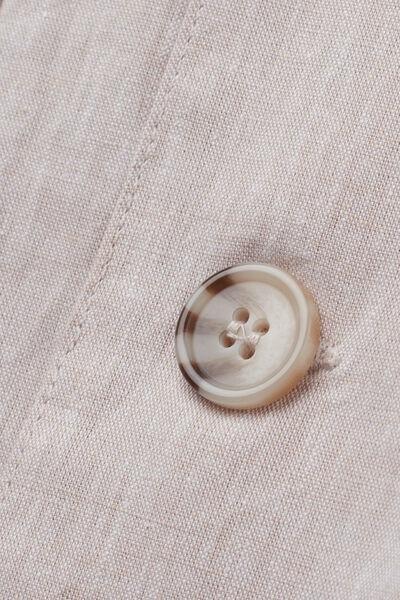 Ecru Linen And Cotton Safari Jacket, , large image number 4