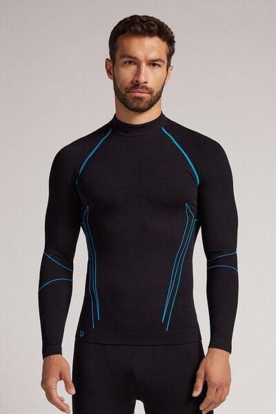 Black Long-Sleeved Technical Sports Top, , large image number 0