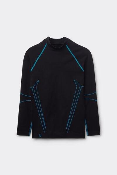 Black Long-Sleeved Technical Sports Top, , large image number 2