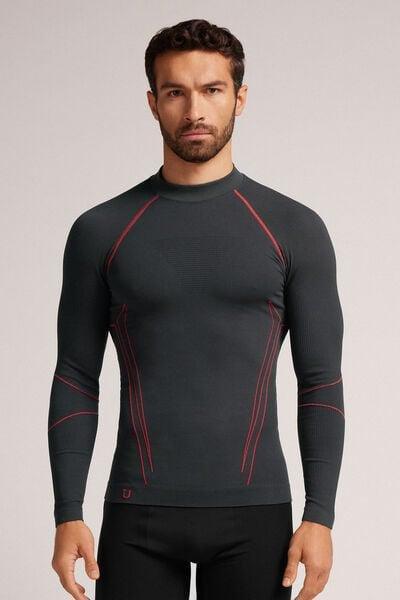 Grey Long-Sleeved Sports Functional Shirt, , large image number 0