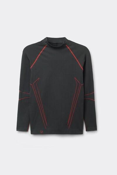 Grey Long-Sleeved Sports Functional Shirt, , large image number 1