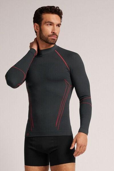 Grey Long-Sleeved Sports Functional Shirt, , large image number 2