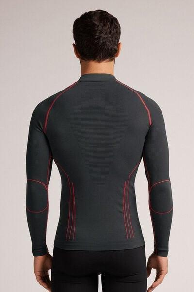 Grey Long-Sleeved Sports Functional Shirt, , large image number 3