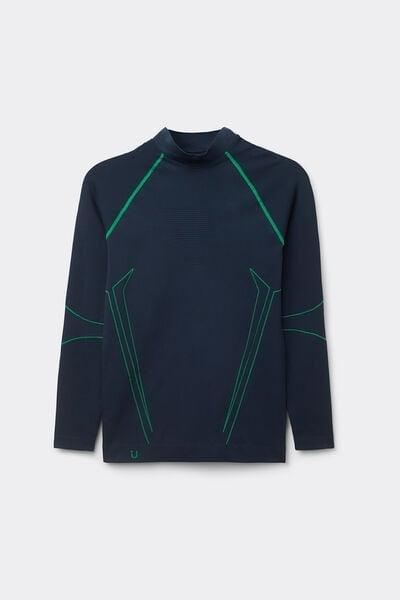 Blue Long-Sleeved Technical Sports Top, , large image number 1