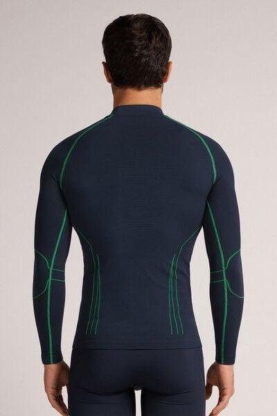 Blue Long-Sleeved Technical Sports Top, , large image number 3