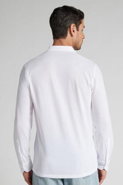 White Long Sleeve Cotton Shirt, White, large image number 3