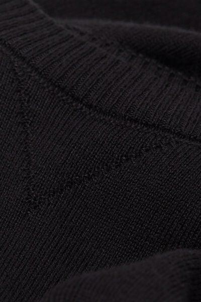 Black Long-Sleeved Round-Neck Jersey Top, Black, large image number 4