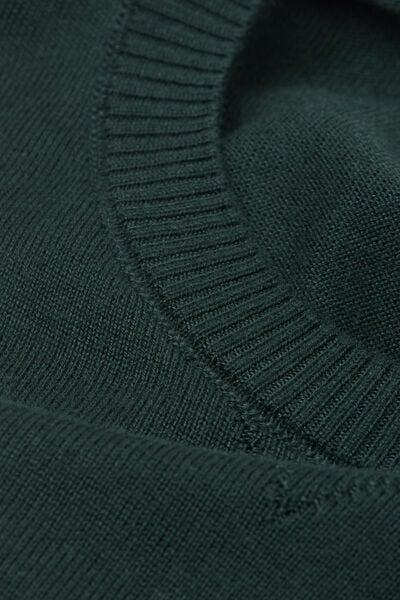 Green Scuro Long-Sleeved Round-Neck Jersey Top, B601_132J, large image number 4