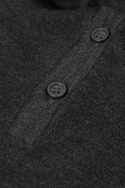 Grey Blend Long-Sleeved Jersey Polo Shirt, Dark Grey Blend, large image number 4