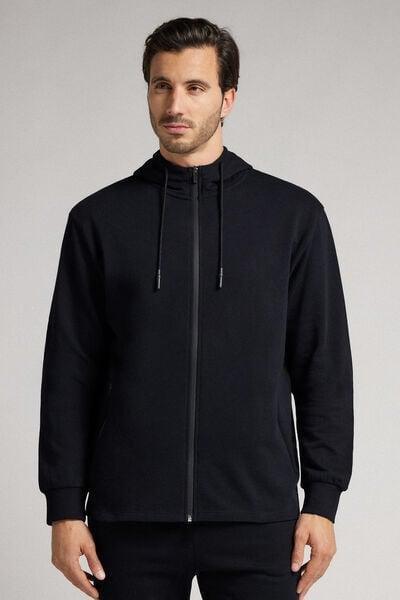 Black Zip-Up Sweatshirt, Black, large image number 0