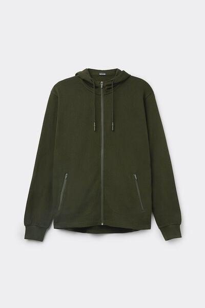 Green Zip-Up Sweatshirt, B601_790J, large image number 2