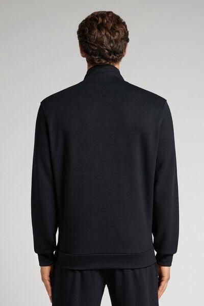 Black Zip-Up Technical Sweatshirt, Black, large image number 3