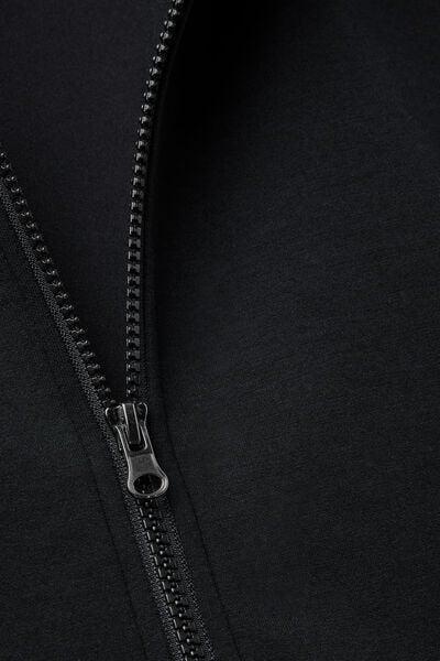 Black Zip-Up Technical Sweatshirt, Black, large image number 4