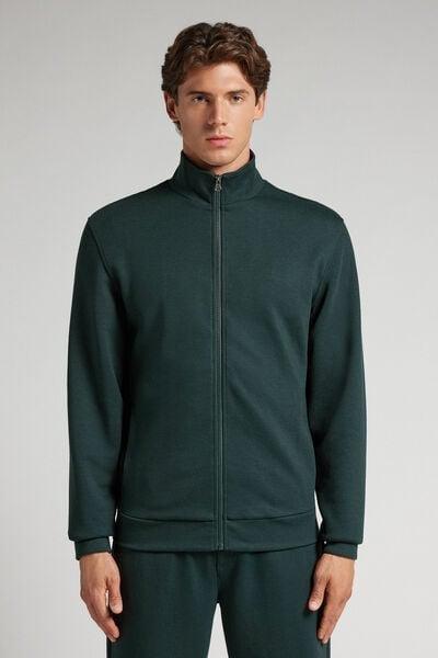 Green Zip-Up Technical Sweatshirt, B601_132J, large image number 0