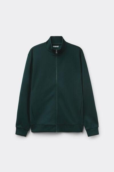 Green Zip-Up Technical Sweatshirt, B601_132J, large image number 2