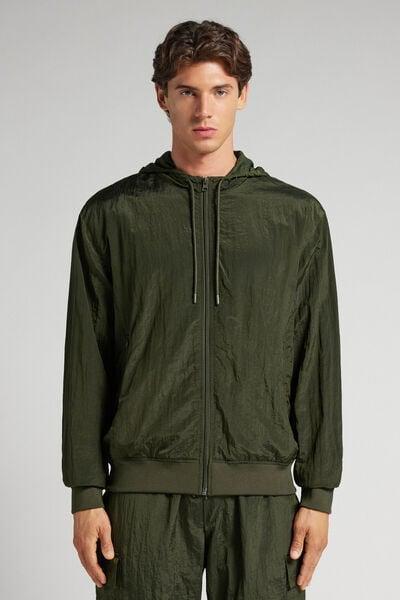 Green Shine Hooded Bomber Jacket, B601_790J, medium