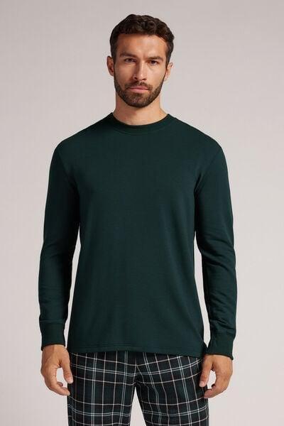 Green Long-Sleeved Fleece Modal Top, B601_132J, large image number 0