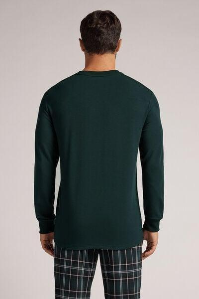 Green Long-Sleeved Fleece Modal Top, B601_132J, large image number 3