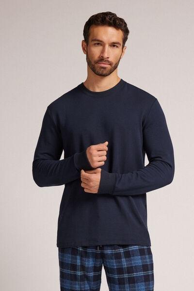 Blue - 800 - Blu Notte Long-Sleeved Modal Fleece Top, , large image number 1