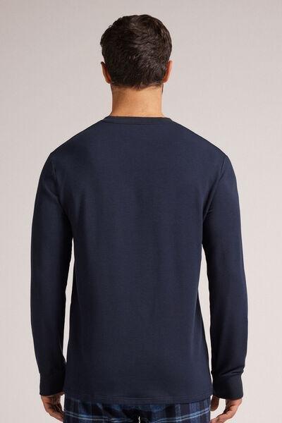 Blue - 800 - Blu Notte Long-Sleeved Modal Fleece Top, , large image number 3