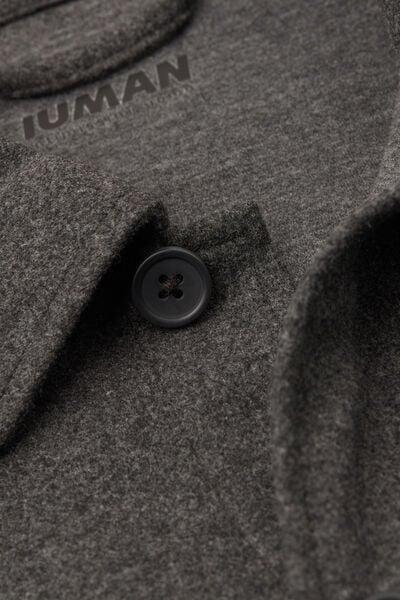 Grey Cloth-Effect Fabric Overshirt Jacket, B601_996J, large image number 4