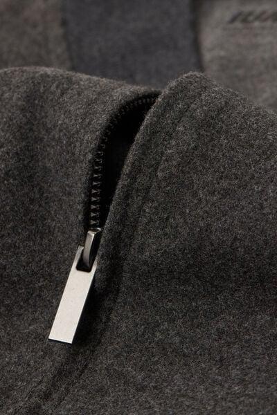 Grey Cloth Effect Fabric Bomber Jacket, B601_996J, large image number 4