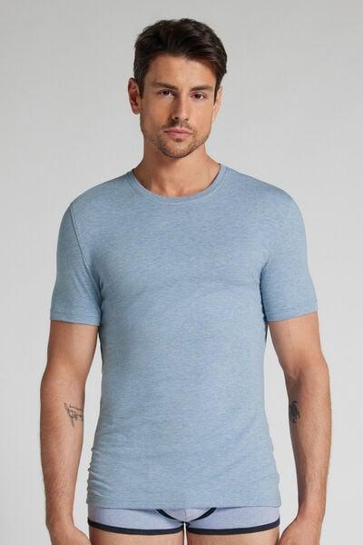 Blue Superior Stretch Cotton T-Shirt, B601_073K, large image number 0