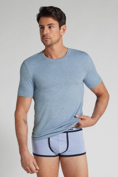 Blue Superior Stretch Cotton T-Shirt, B601_073K, large image number 1