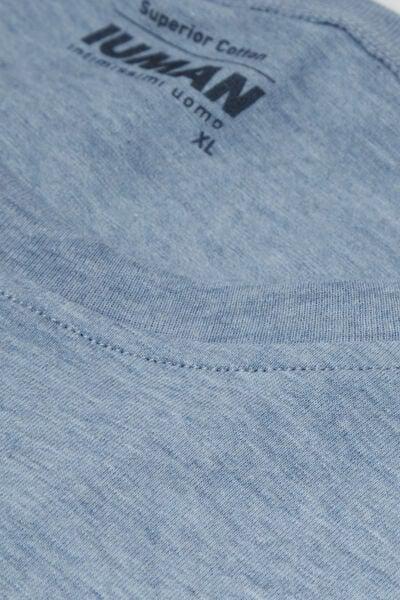 Blue Superior Stretch Cotton T-Shirt, B601_073K, large image number 4