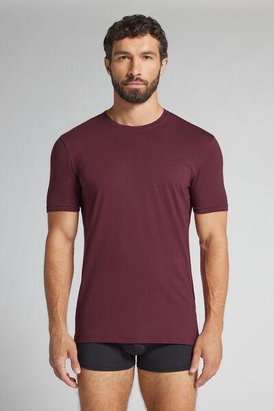 Burgundy - 234K - Burgundy Stretch Superior Cotton T-Shirt, MEN, B601_234K, medium