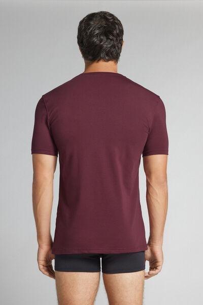 Burgundy - 234K - Burgundy Stretch Superior Cotton T-Shirt, MEN, B601_234K, medium
