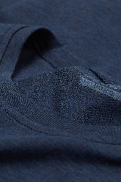 Blue Melange Stretch Superior Cotton T-Shirt, , large image number 4