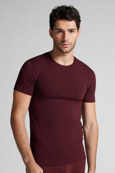 Maroon Stretch Superior Cotton T-Shirt, , large image number 0