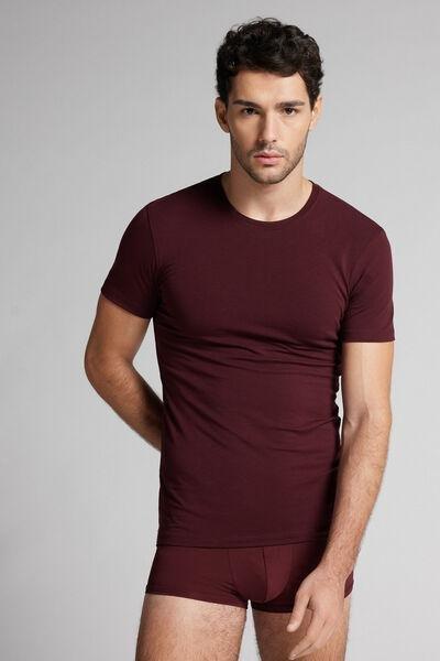 Maroon Stretch Superior Cotton T-Shirt, , large image number 1