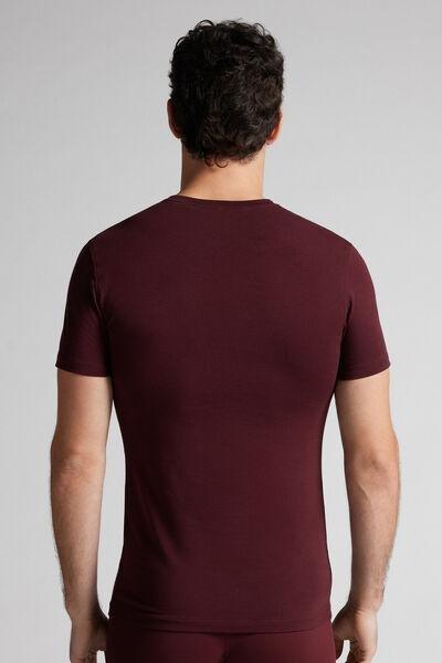 Maroon Stretch Superior Cotton T-Shirt, , large image number 3
