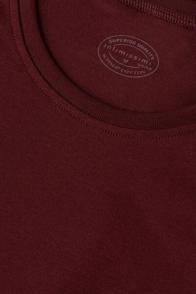 Maroon Stretch Superior Cotton T-Shirt, , large image number 4