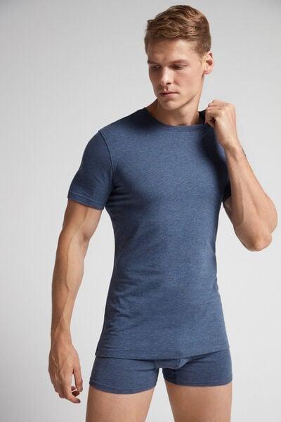 Blue Stretch Cotton T-Shirt, , large image number 1