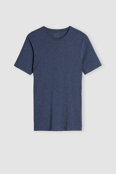 Blue Stretch Cotton T-Shirt, , large image number 2